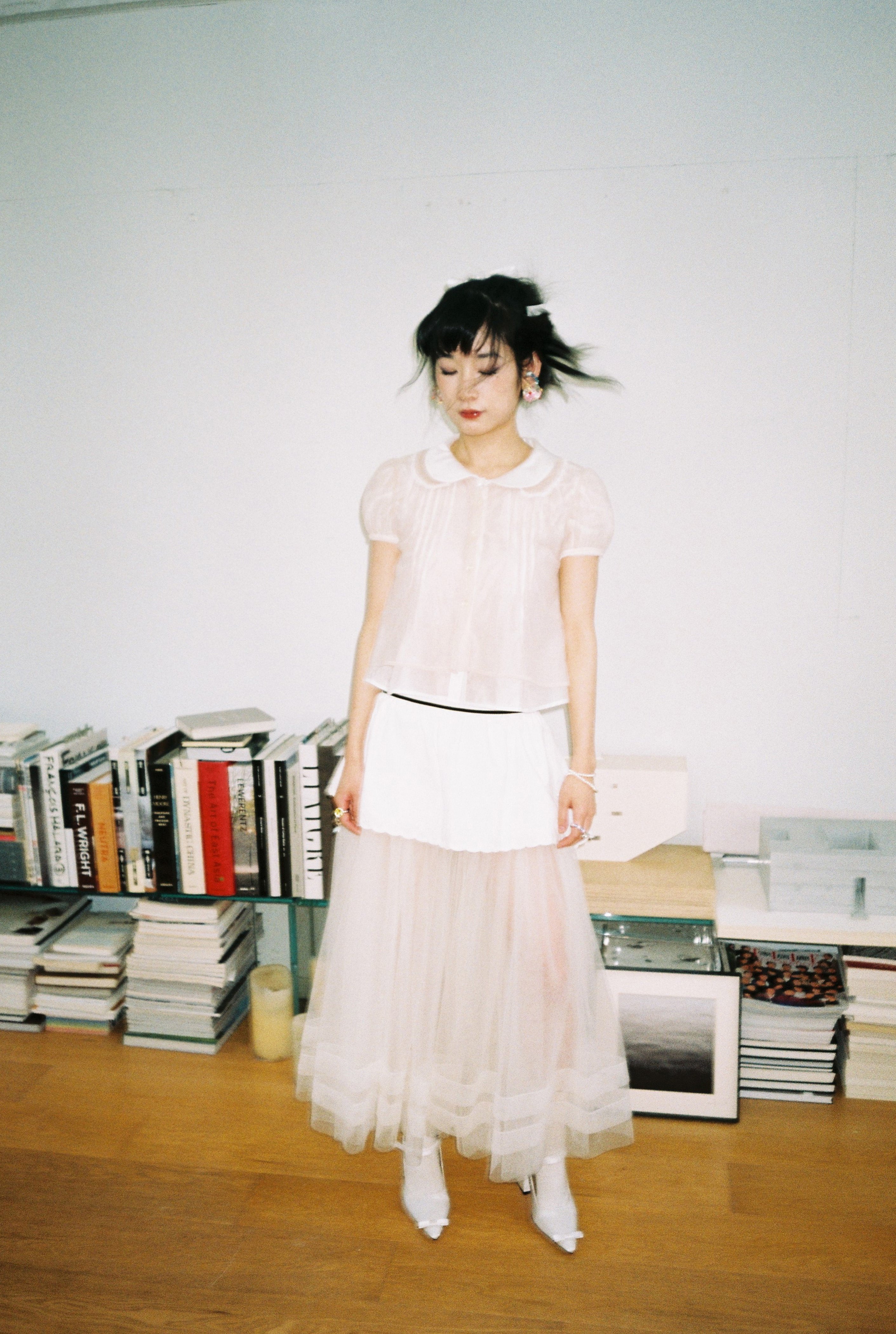 Puff Sleeve Shirt-Dusty Pink