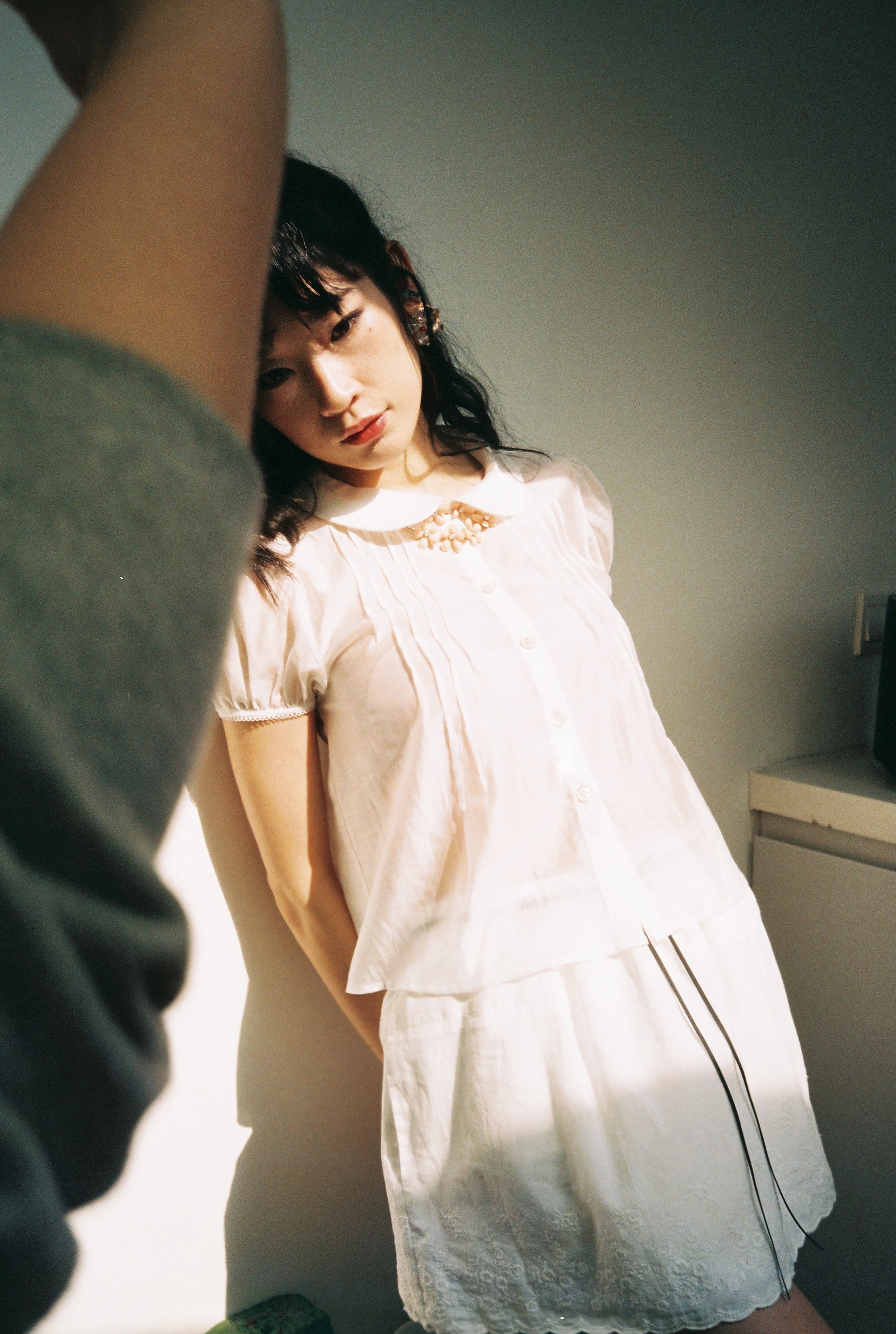 Puff Sleeve Shirt-White