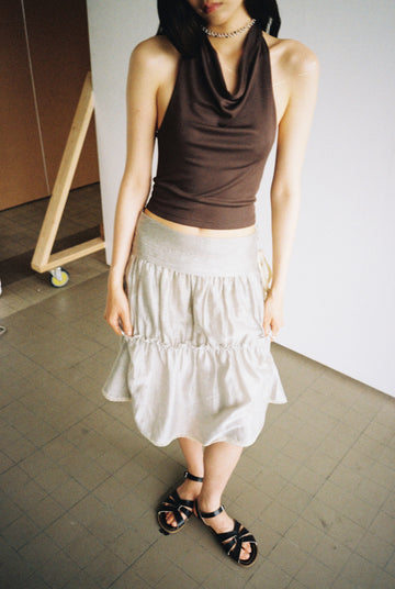 Double Layered Lace Skirt-Light Grey