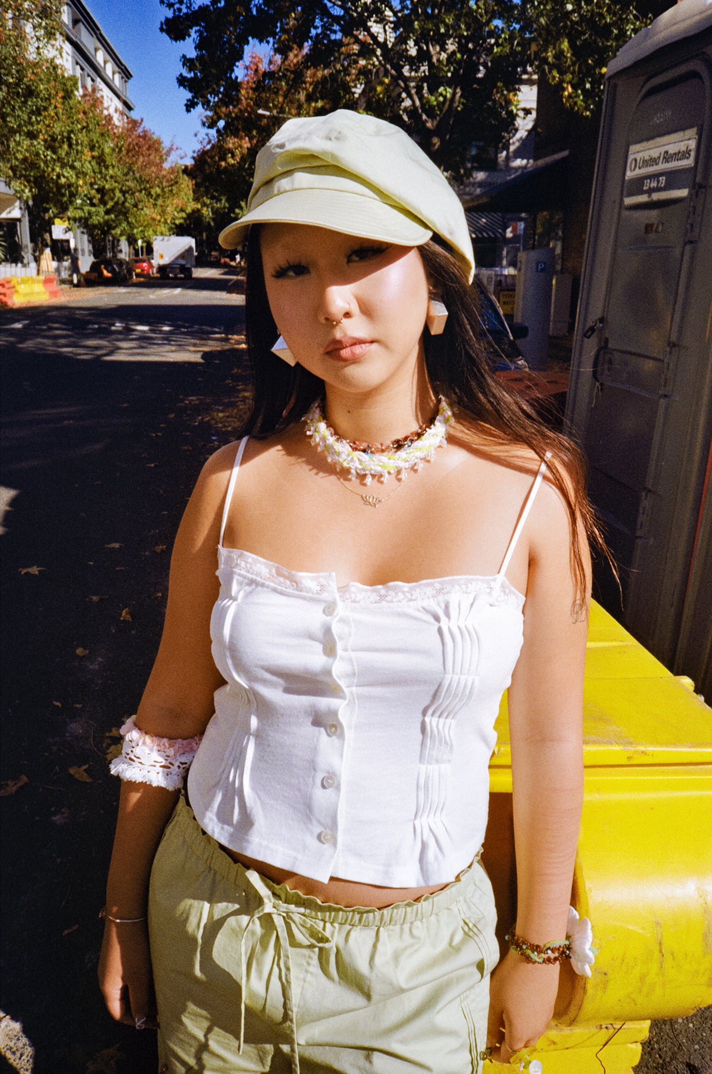 Pintuck Button Cami