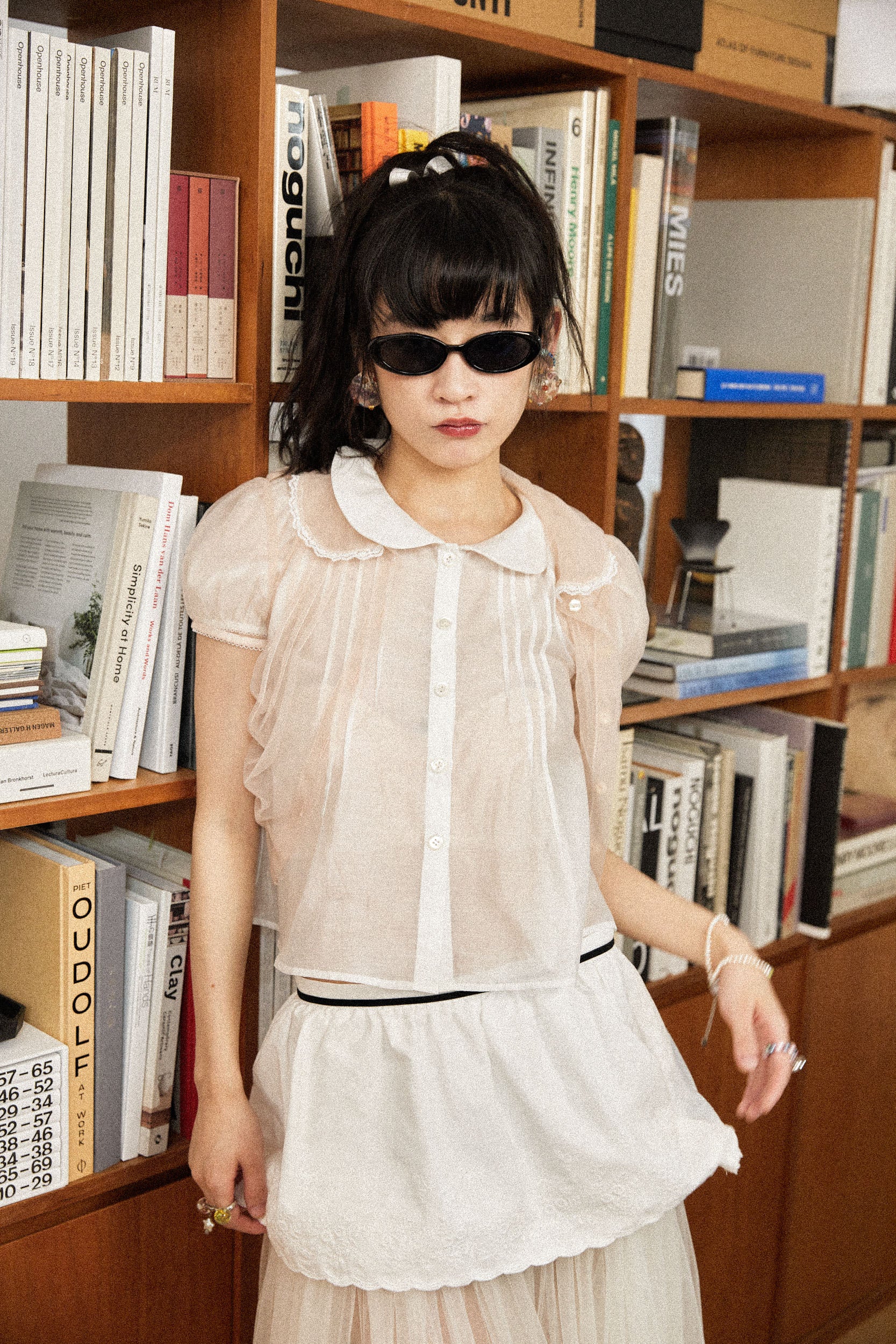 Puff Sleeve Shirt-White
