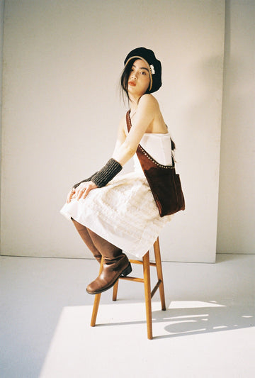 Ruffle Puff Skirt-Beige