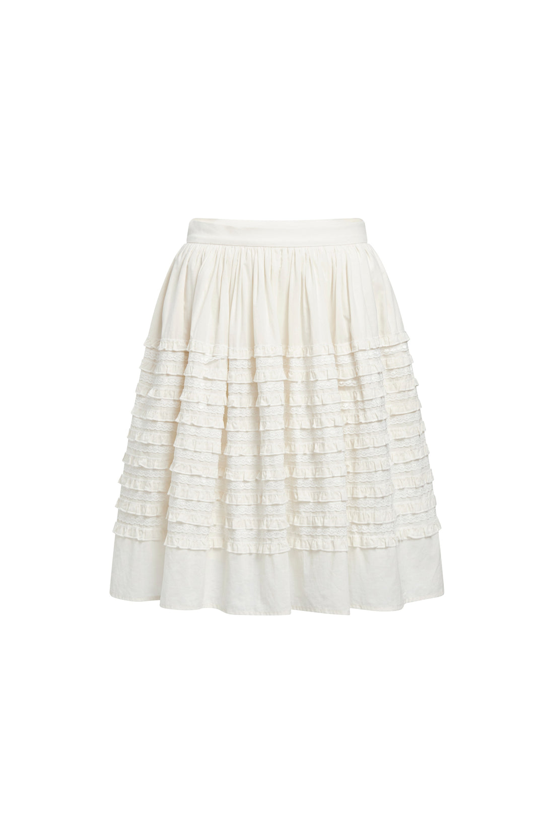 Ruffle Puff Skirt-Beige