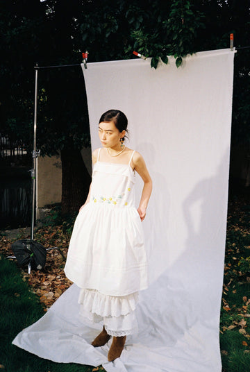 Embellished Camisole Dress-White