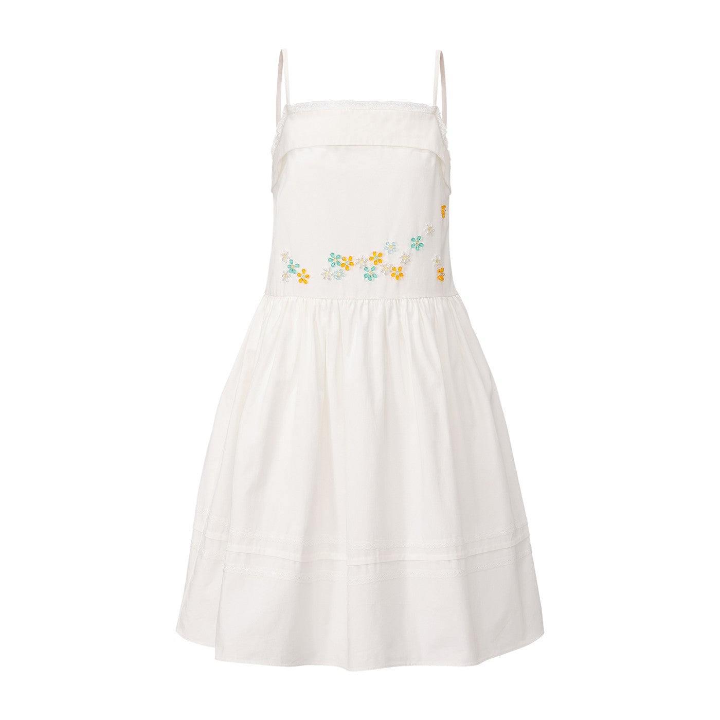 Embellished Camisole Dress-White
