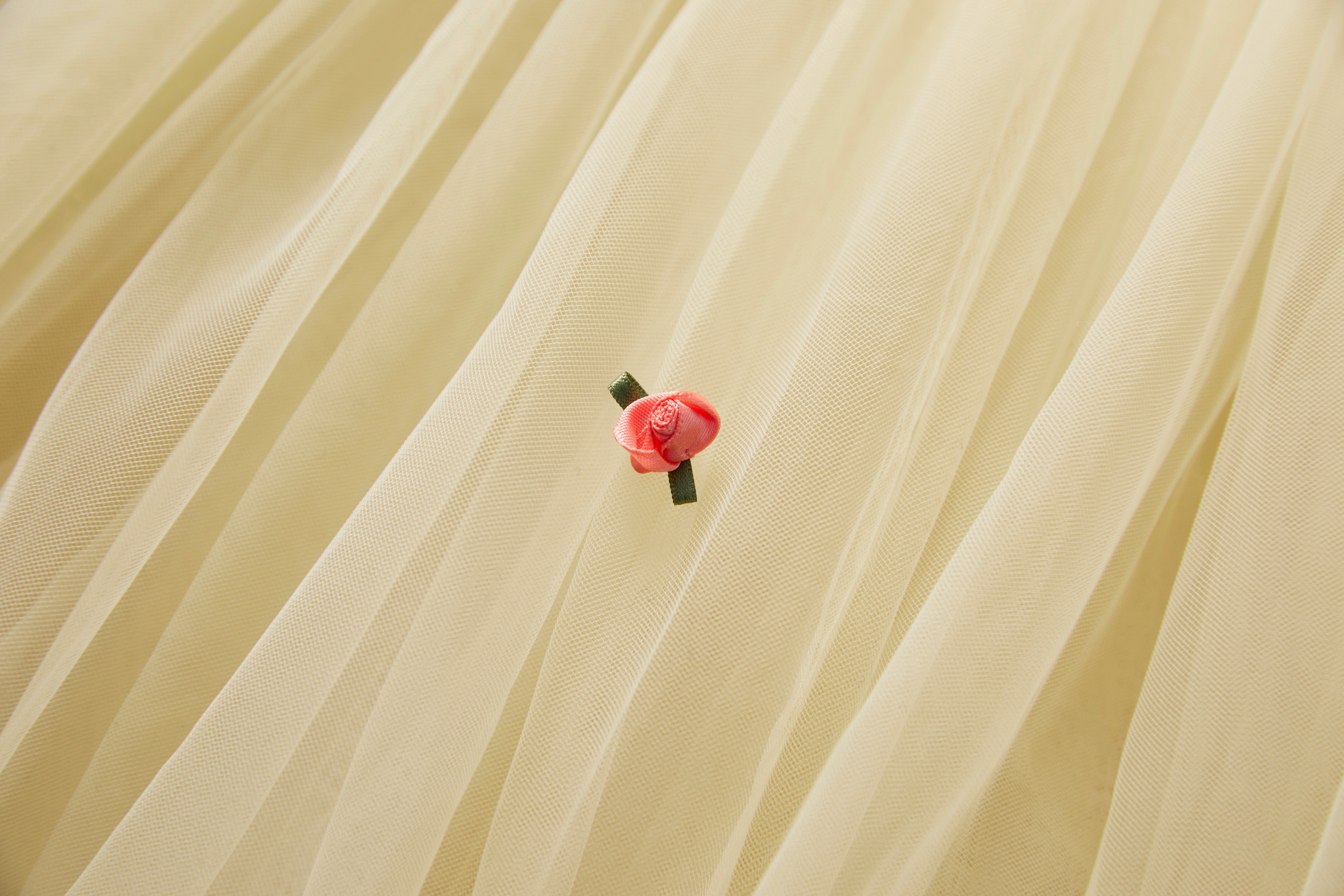 Floral Tulle Dress-White