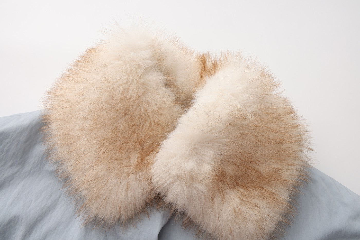 Faux-fur Collar Down Jacket-Blue