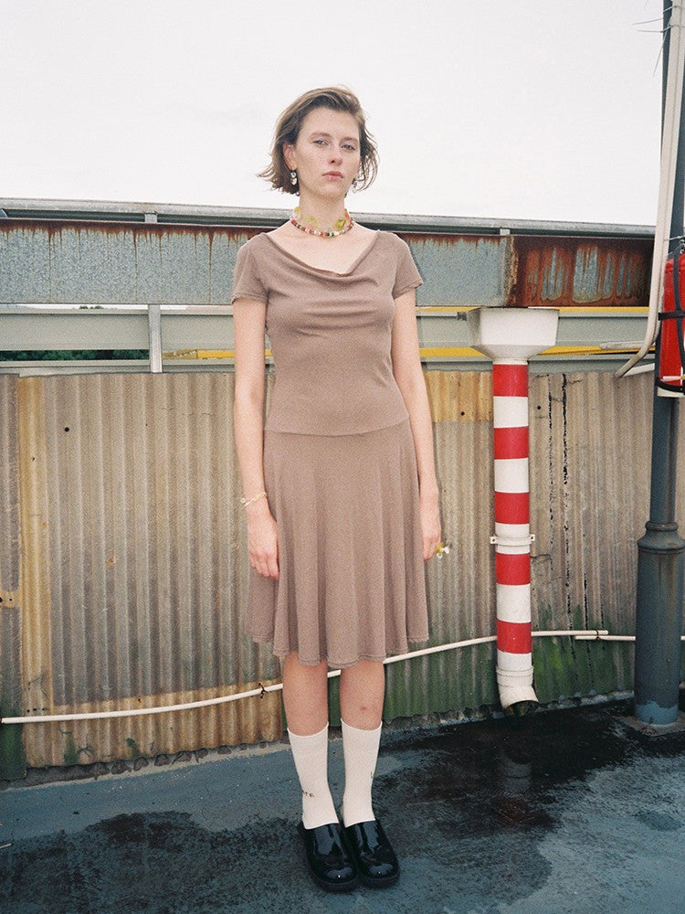 Off-Sholder Hood Dress