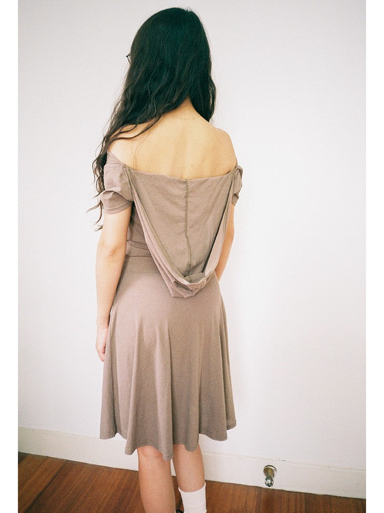 Off-Sholder Hood Dress