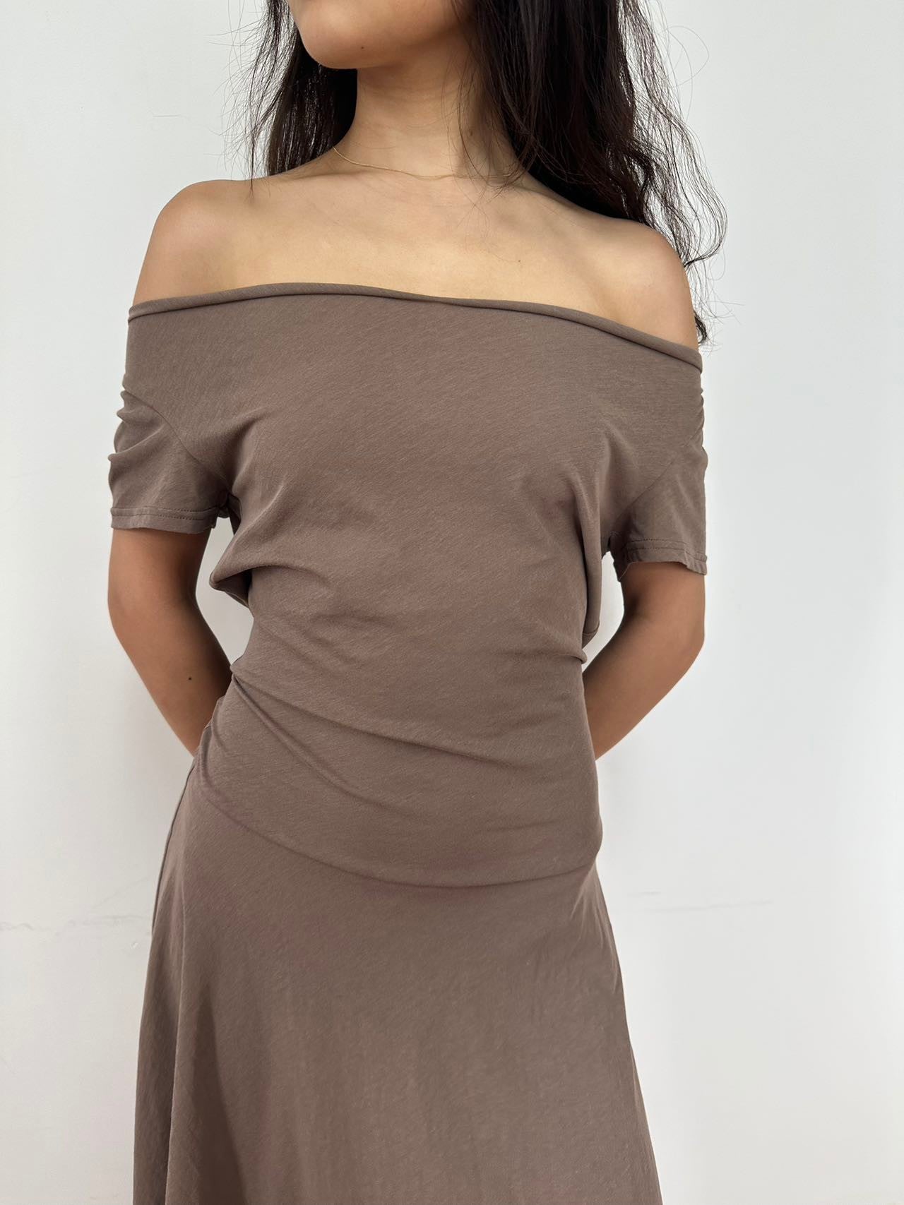 Off-Sholder Hood Dress