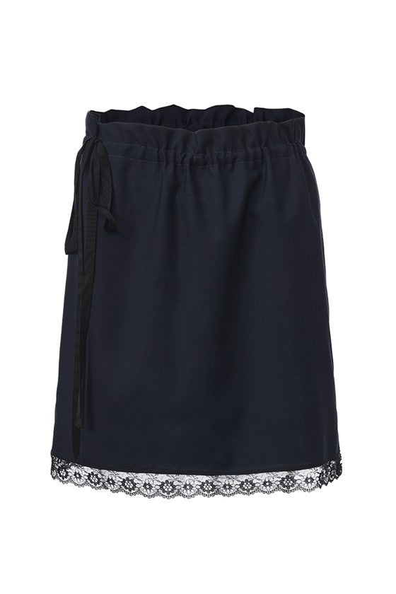 Lace Drawstring Short Skirt