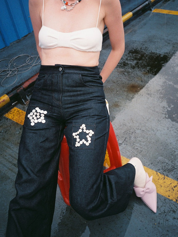 Star Fish Denim Jeans - Blue