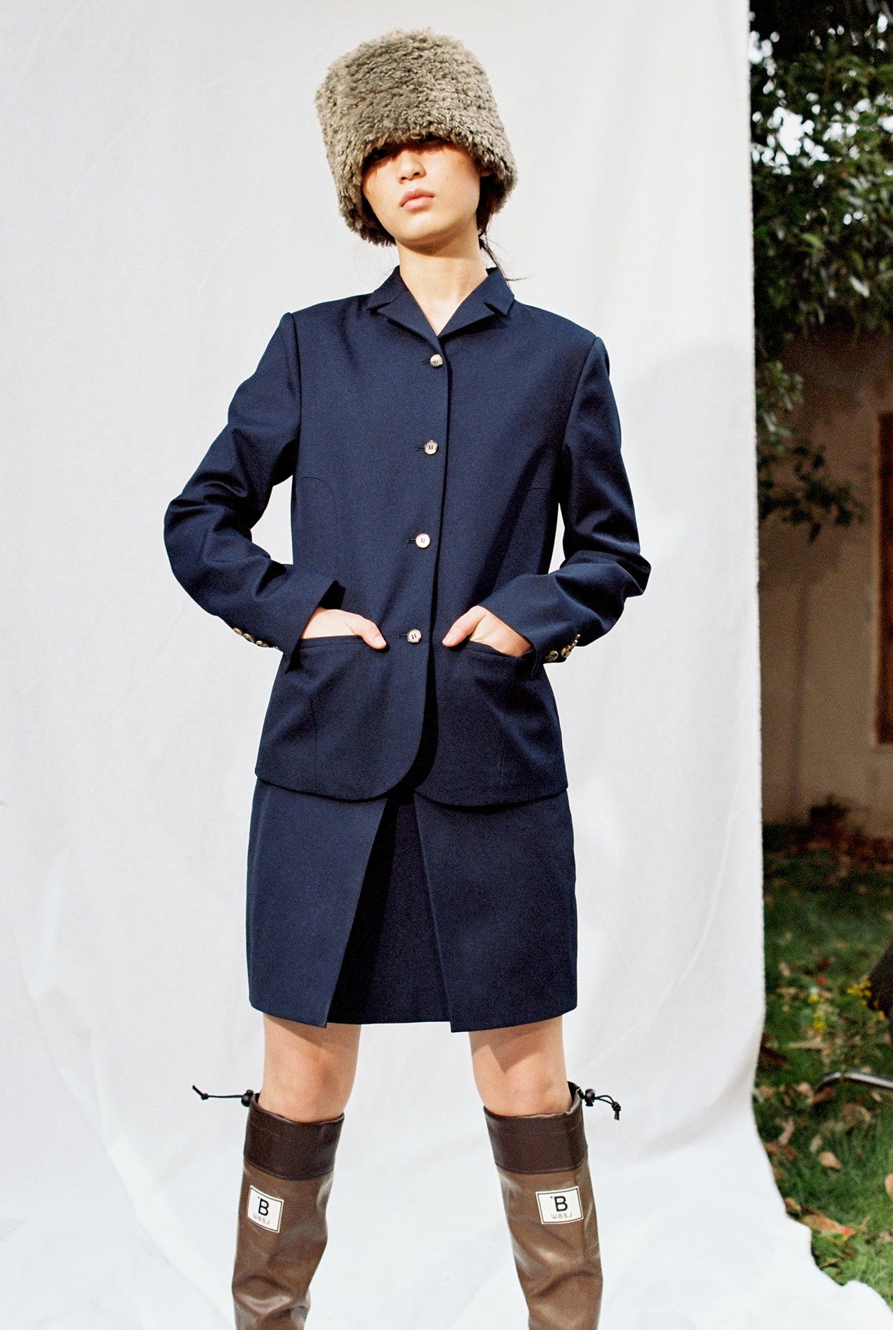 Tailored Blazer-Navy