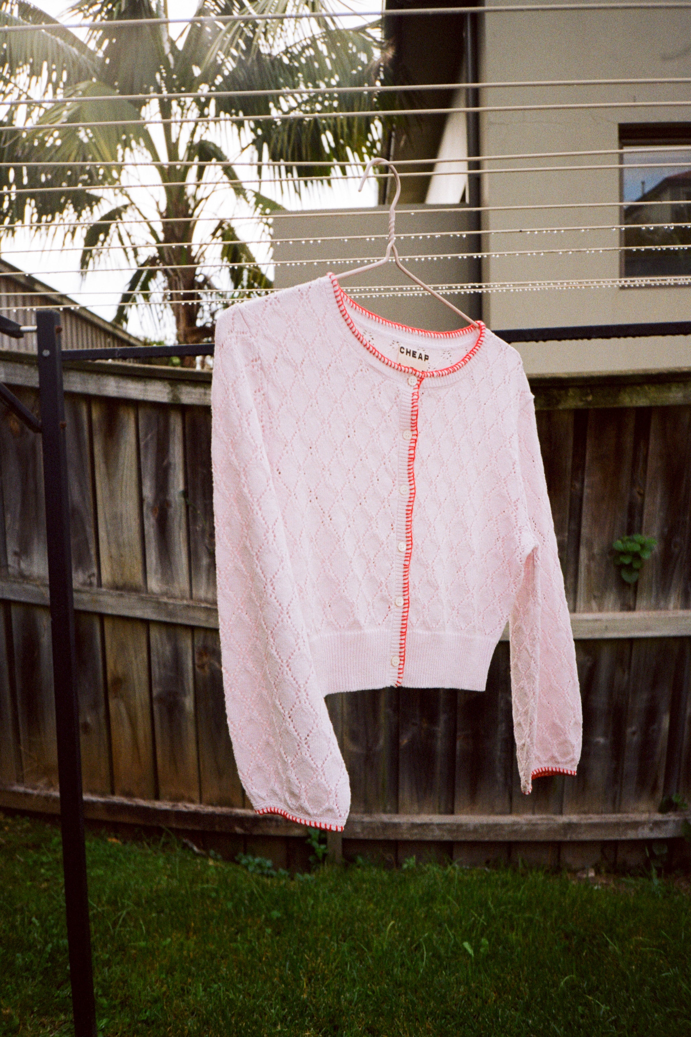 Pink Cropped Cardigan