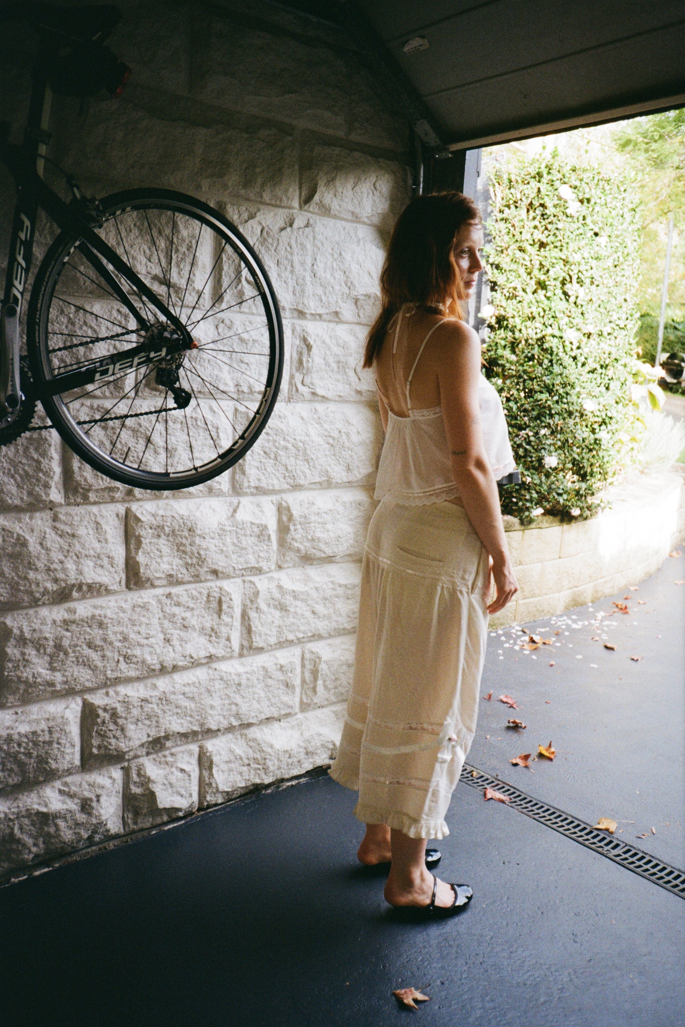 White Pintuck Lace Cami
