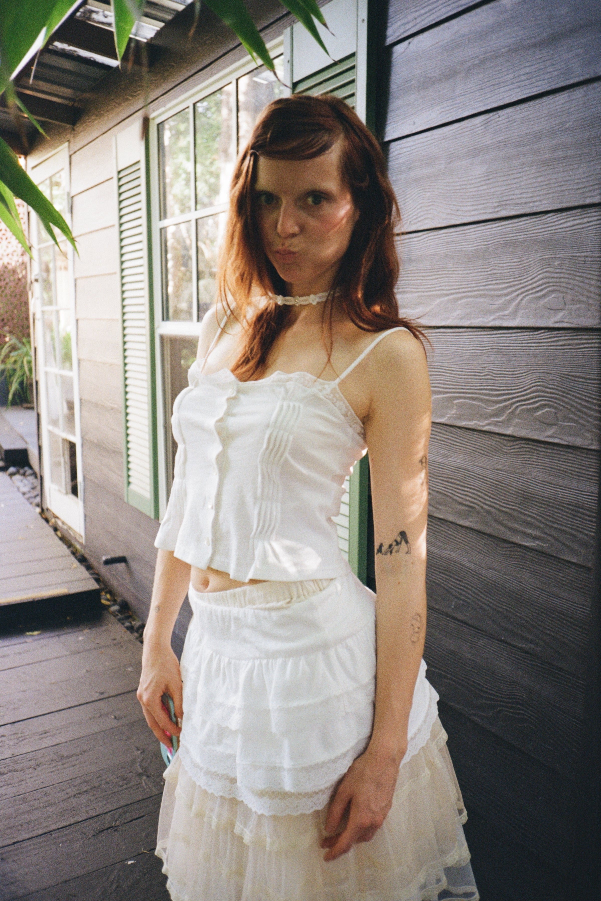 Pintuck Button Cami