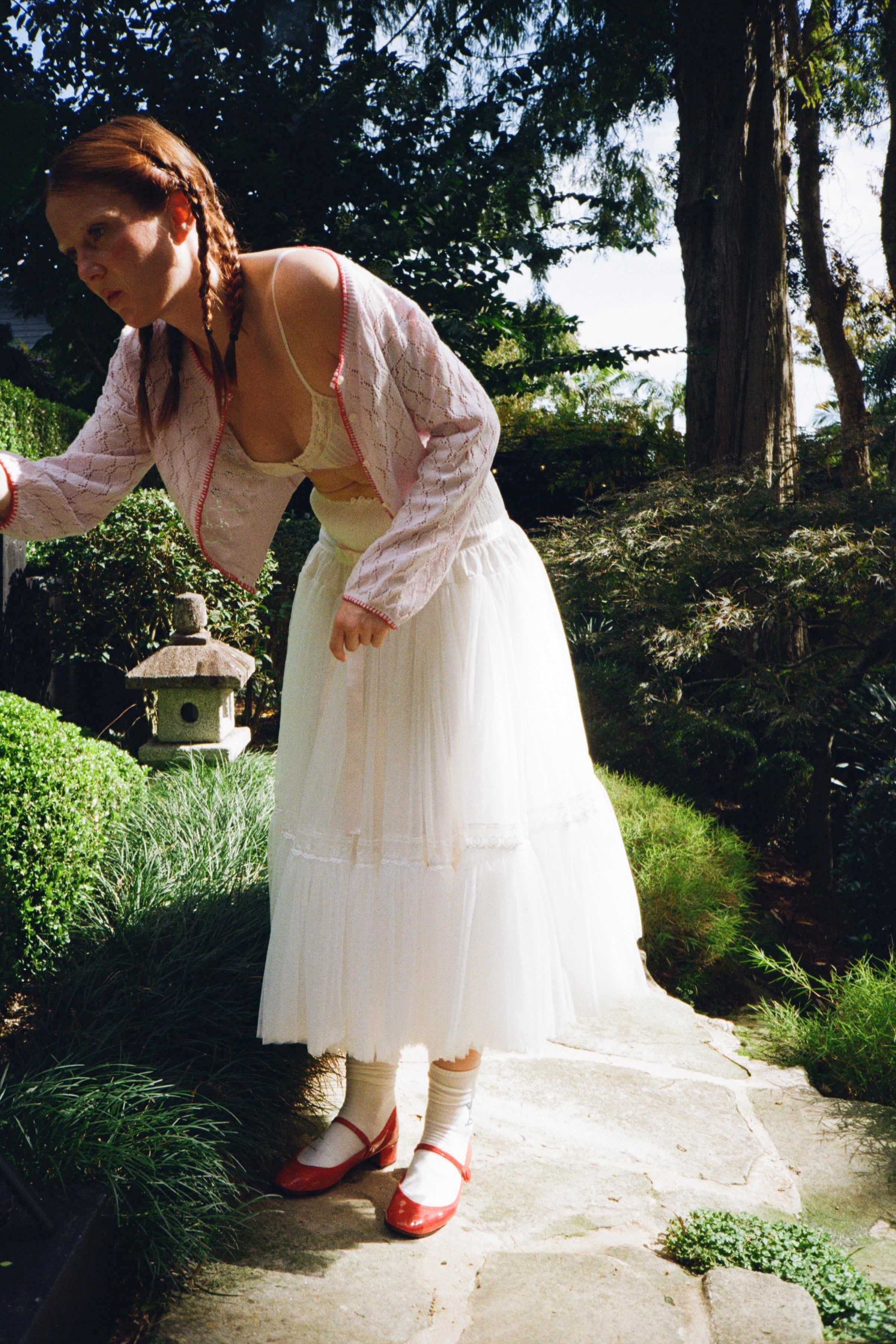 White Ribbon Tulle Skirt
