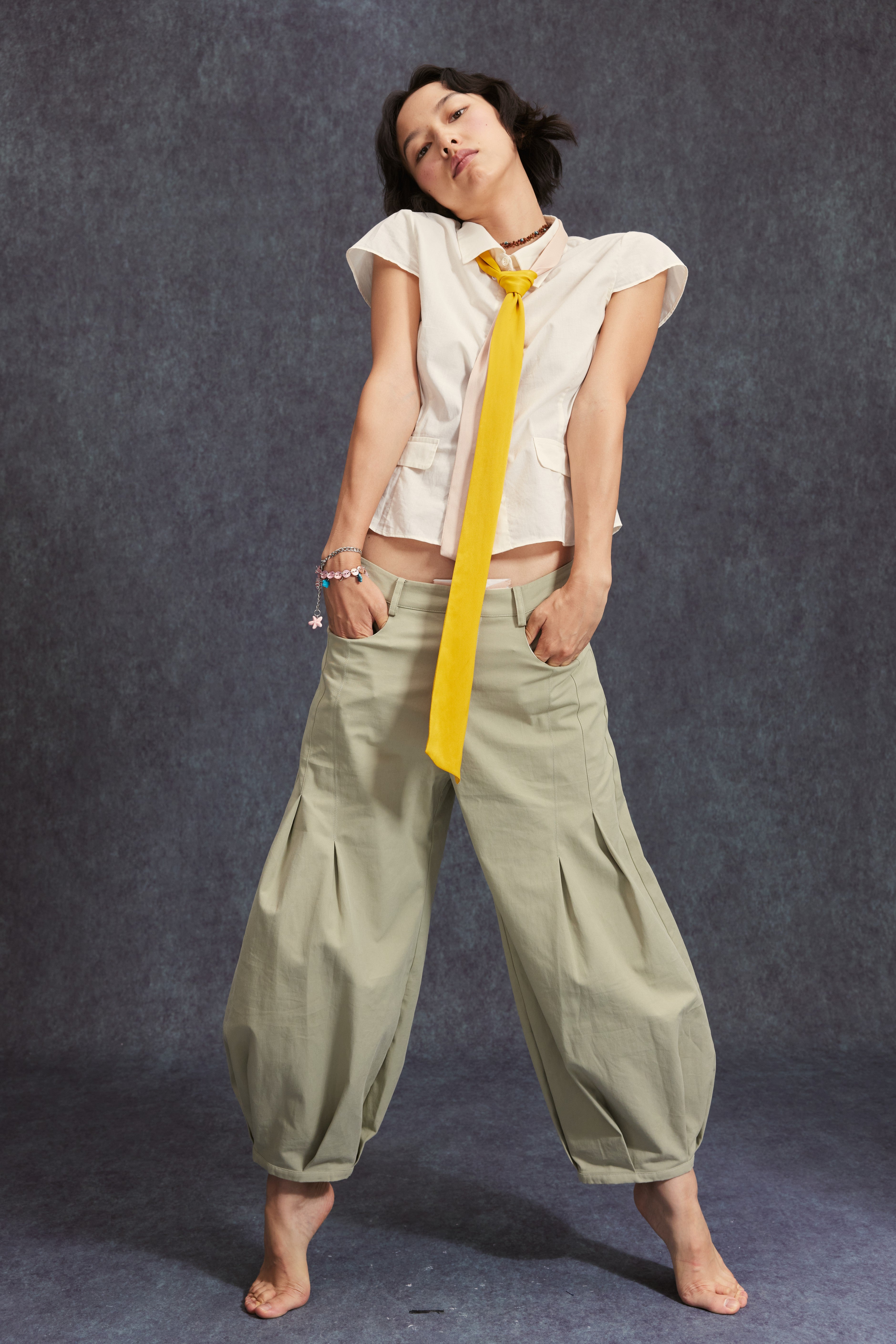 Bloomer Trousers-Khaki Green