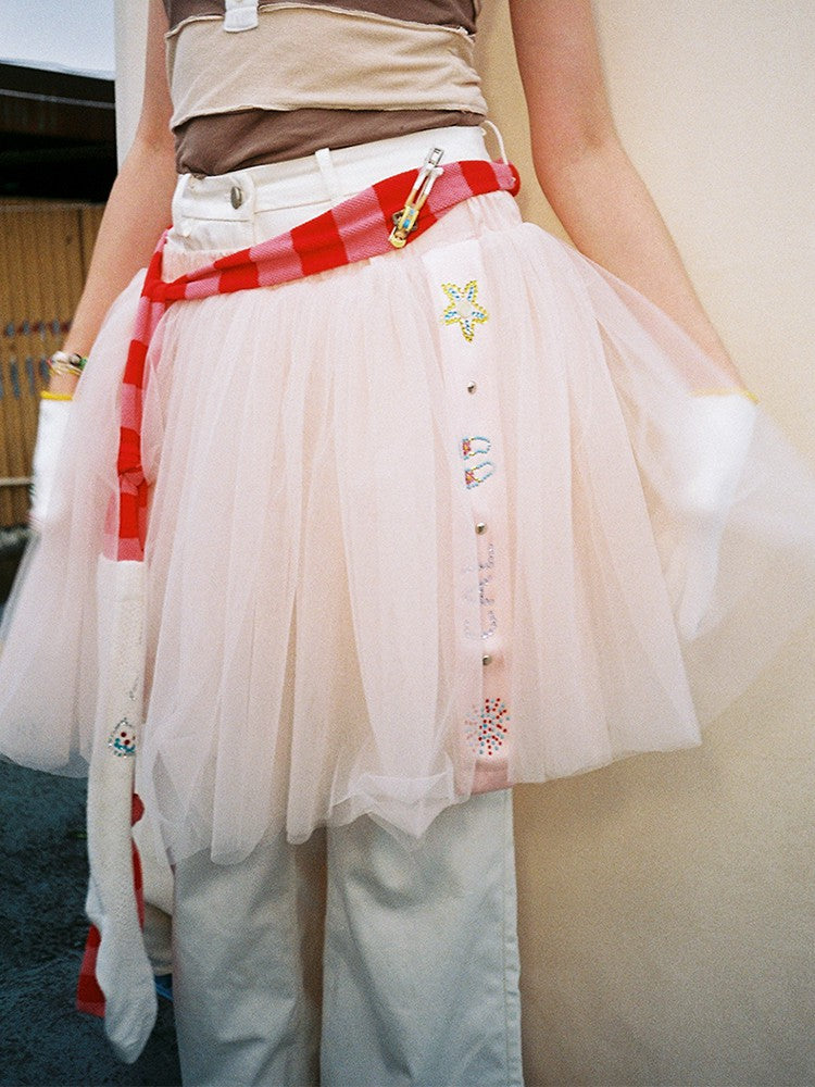 Sock Scarf - Red & Pink