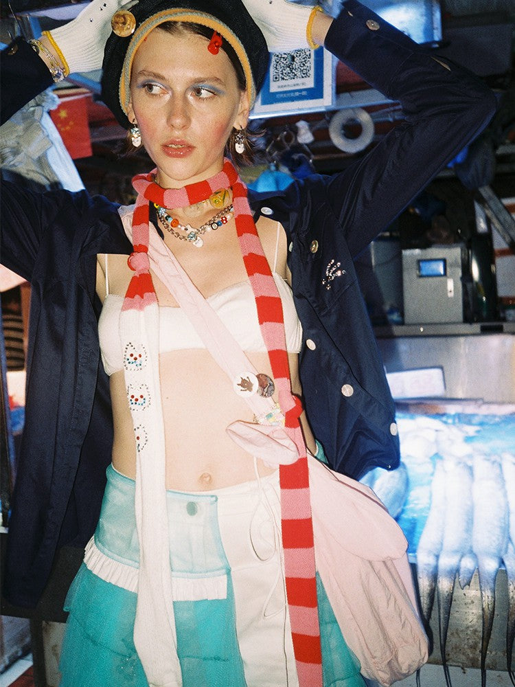 Sock Scarf - Red & Pink