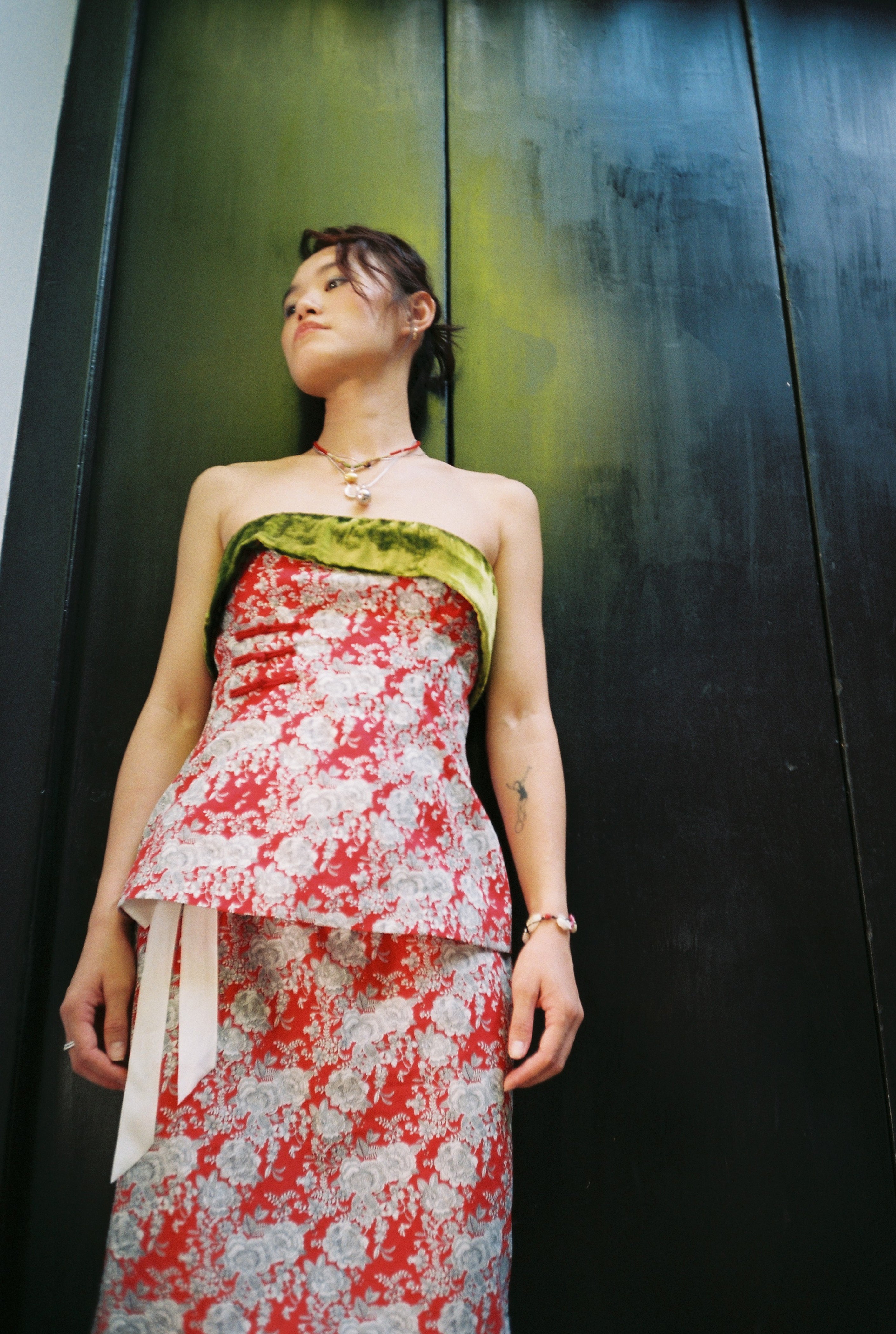 Chinese Corset-Red Print