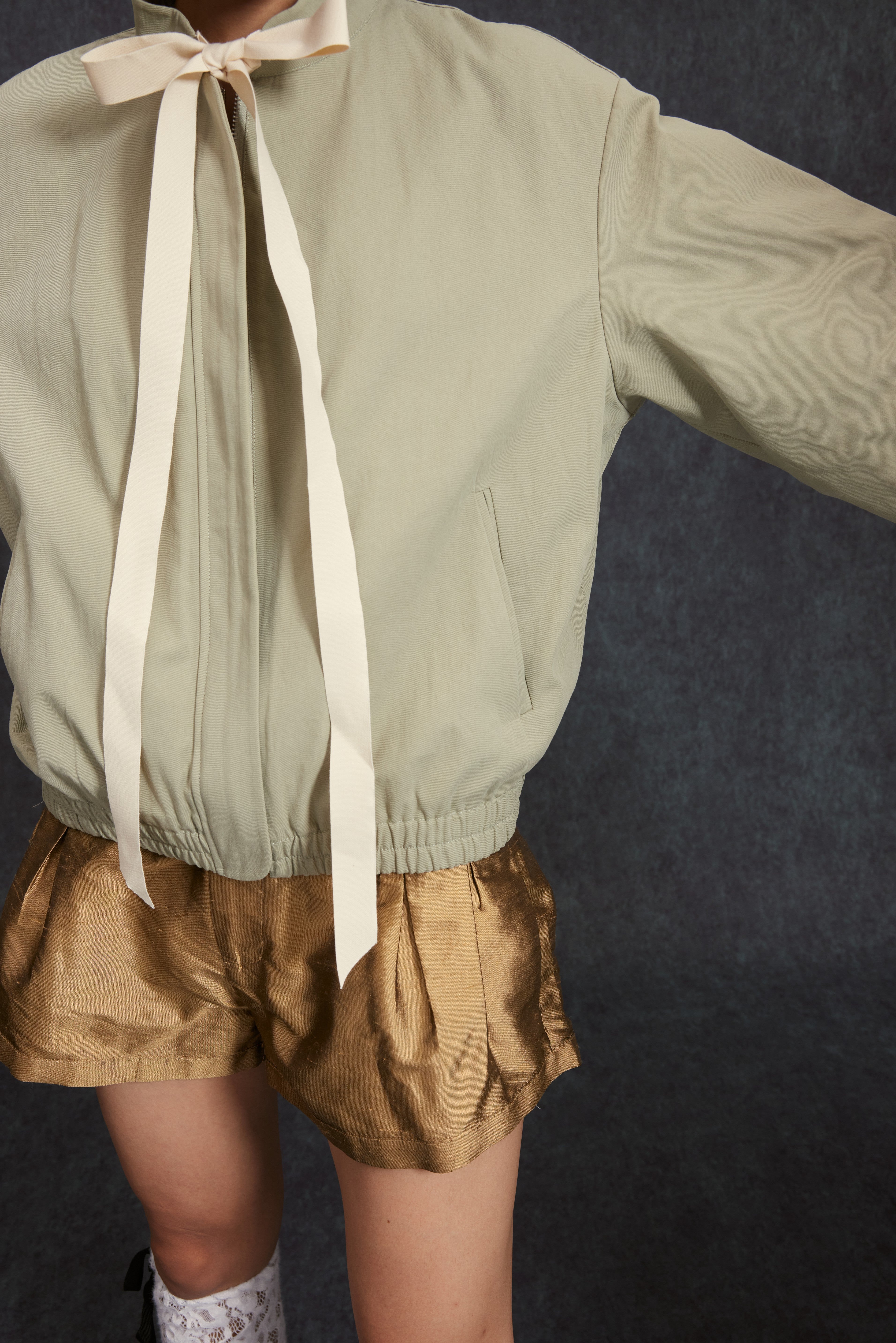 Zipper Jacket-Khaki Green