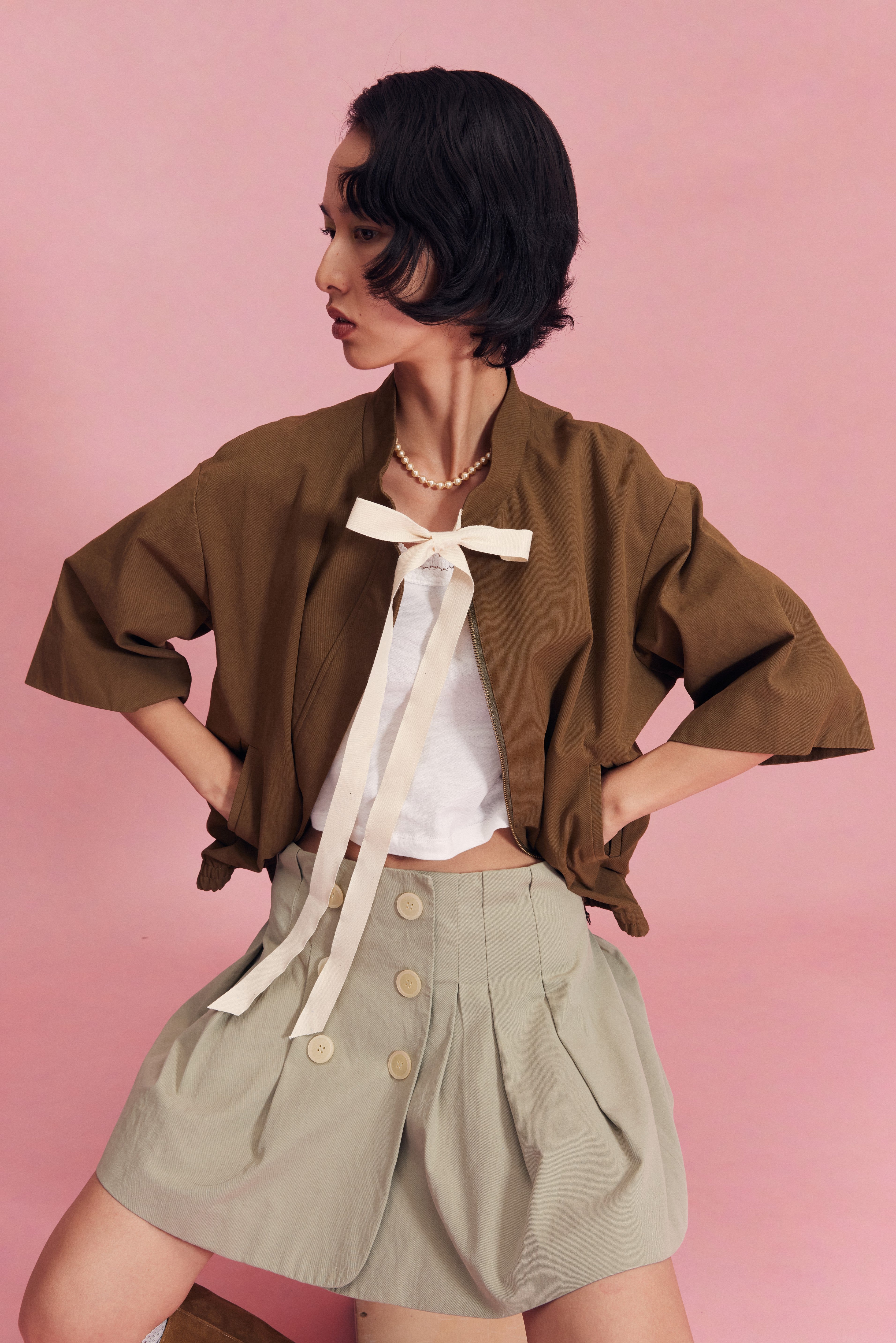 Zipper Jacket-Olive Green