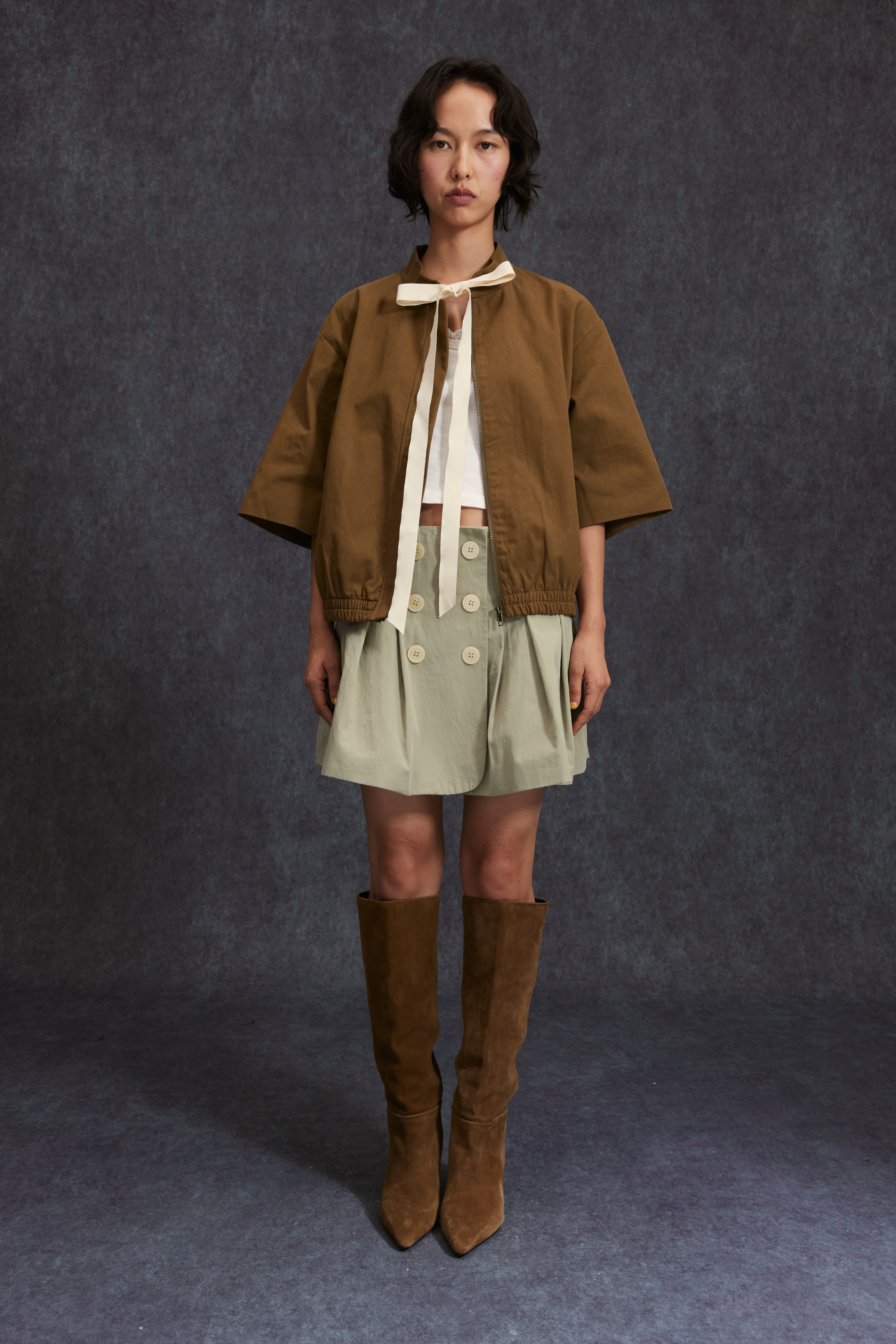 Zipper Jacket-Olive Green