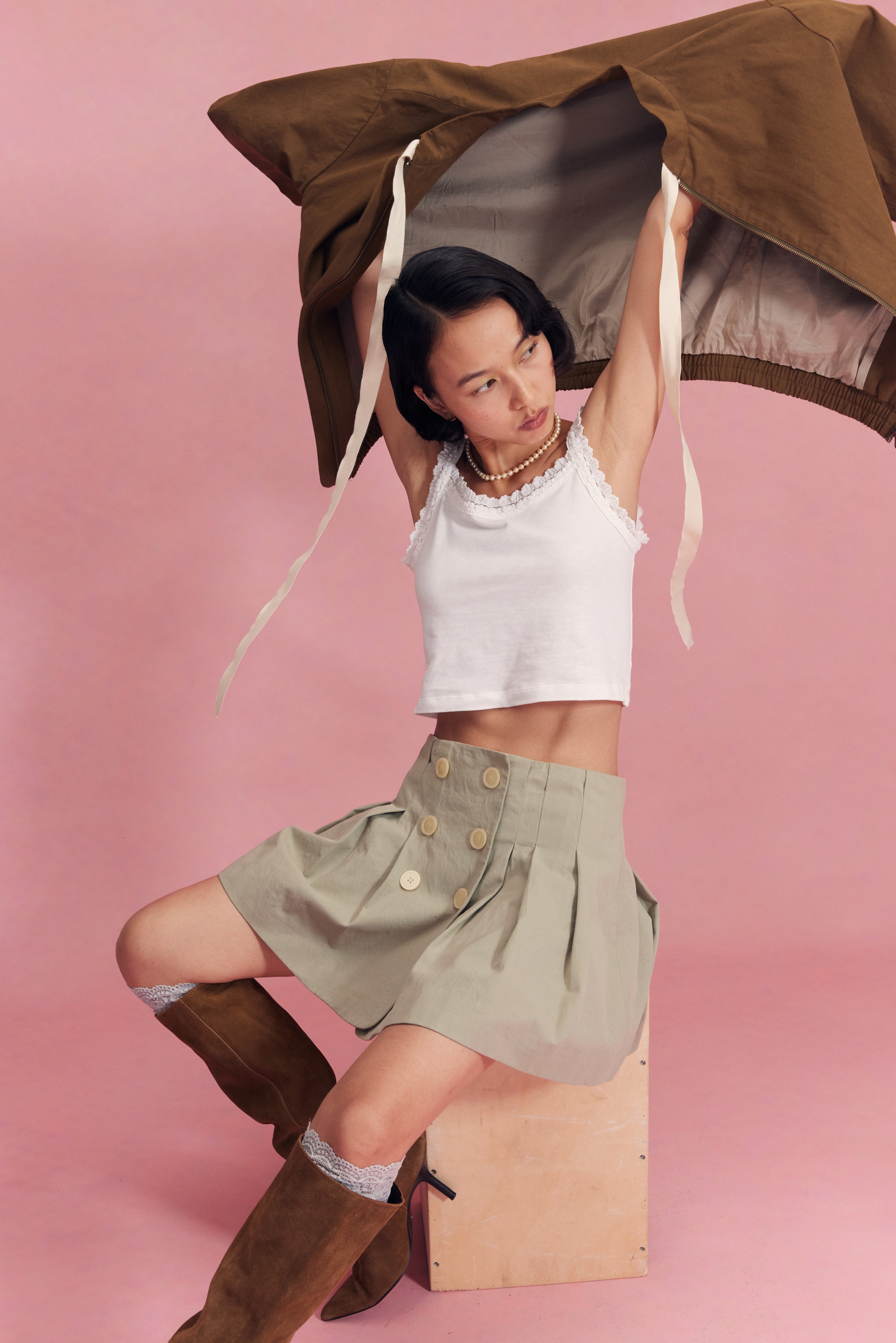 Zipper Jacket-Olive Green