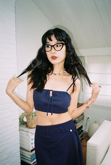 Knit Bralette - Navy