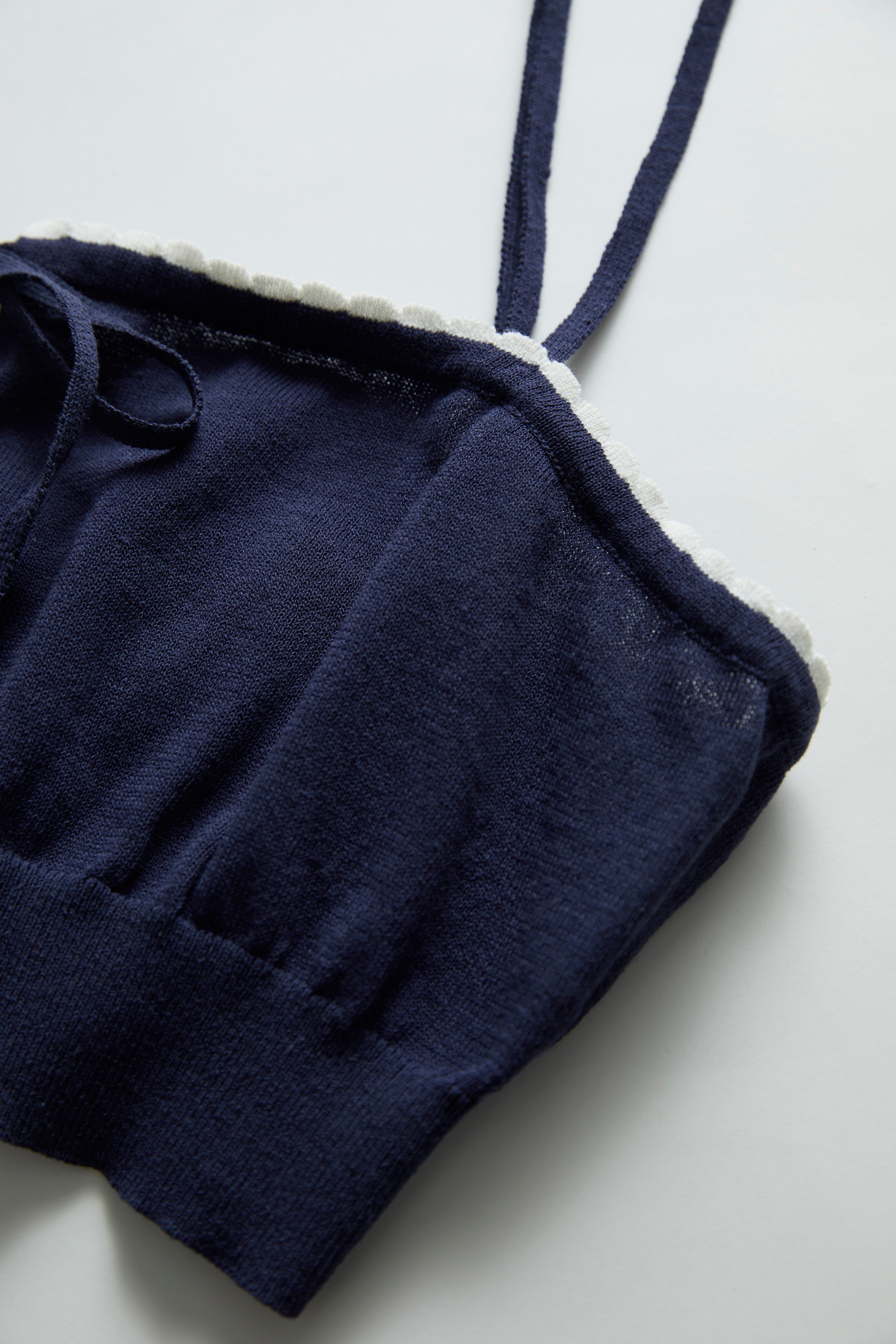 Knit Bralette - Navy