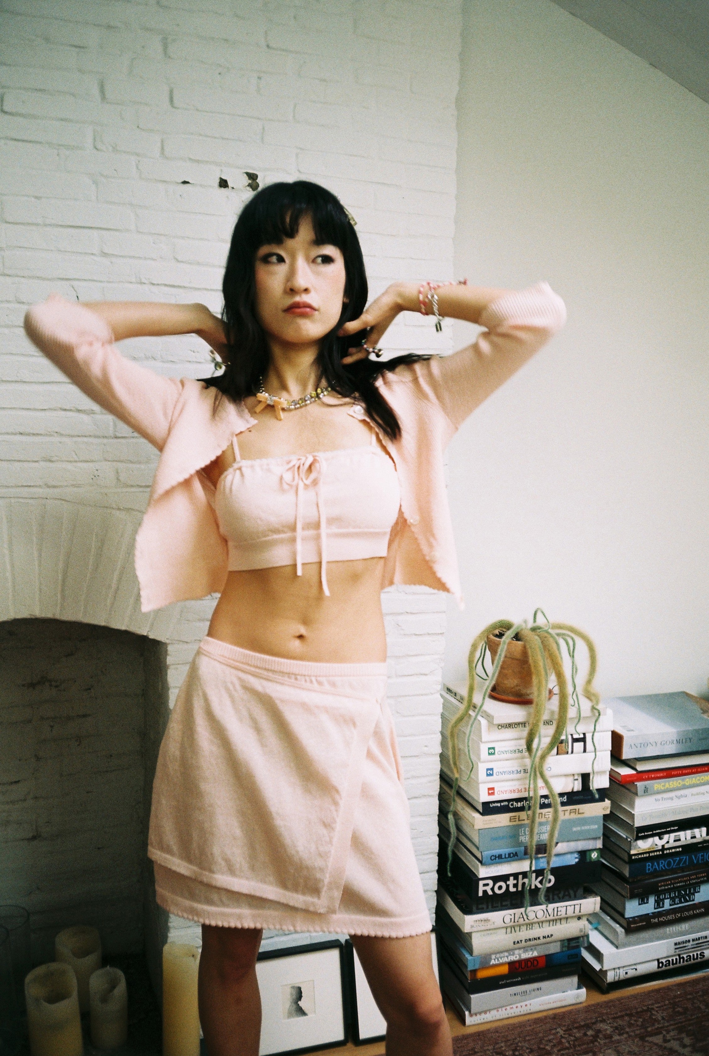 Knit Bralette-Pink