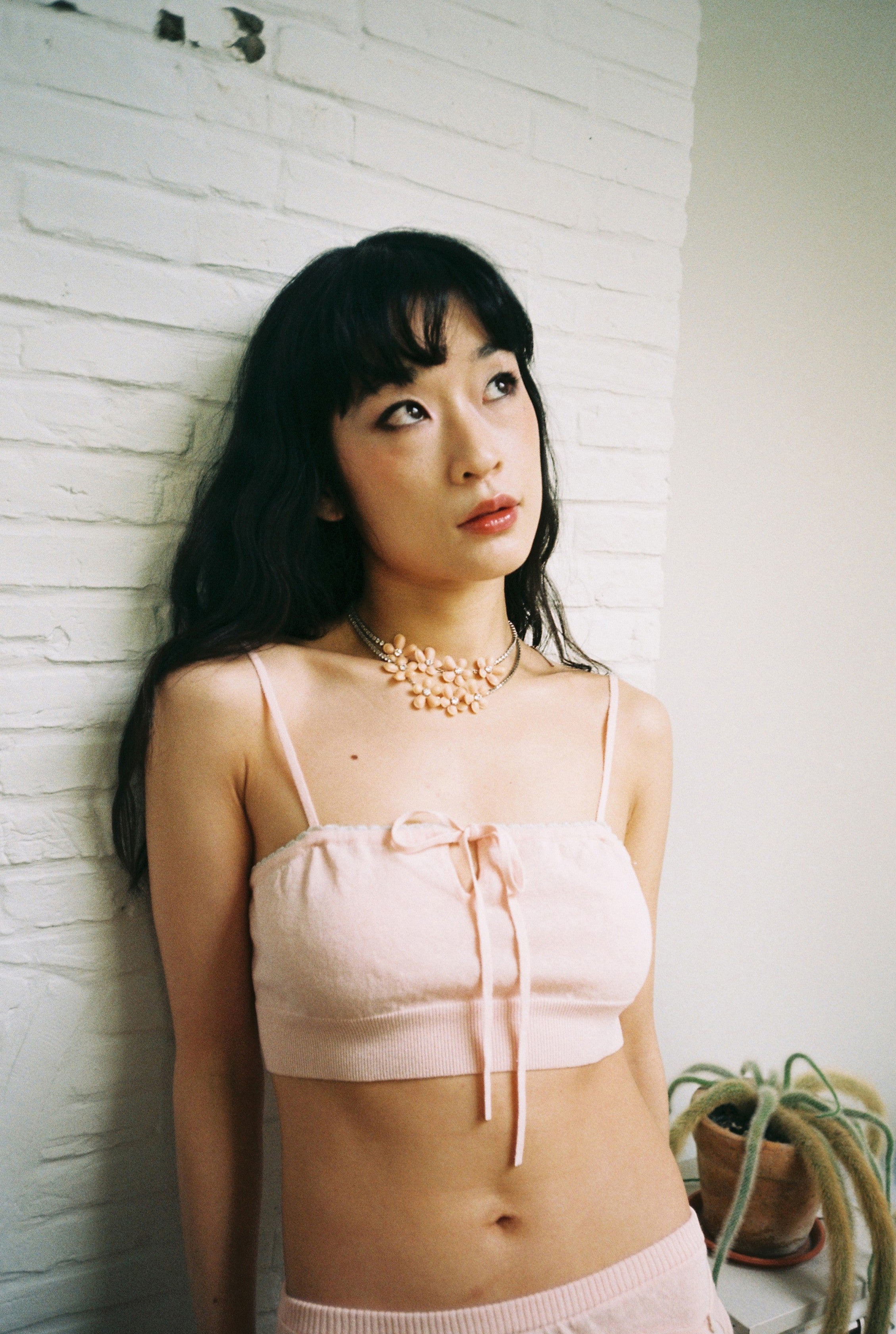Knit Bralette-Pink