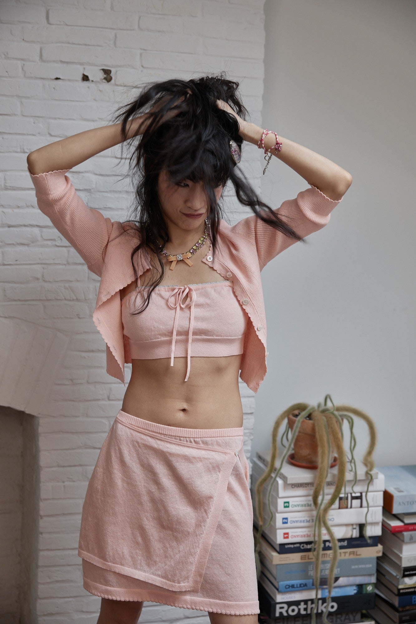 Knit Bralette-Pink