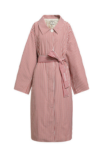 Quilted Coat-Red Gingham