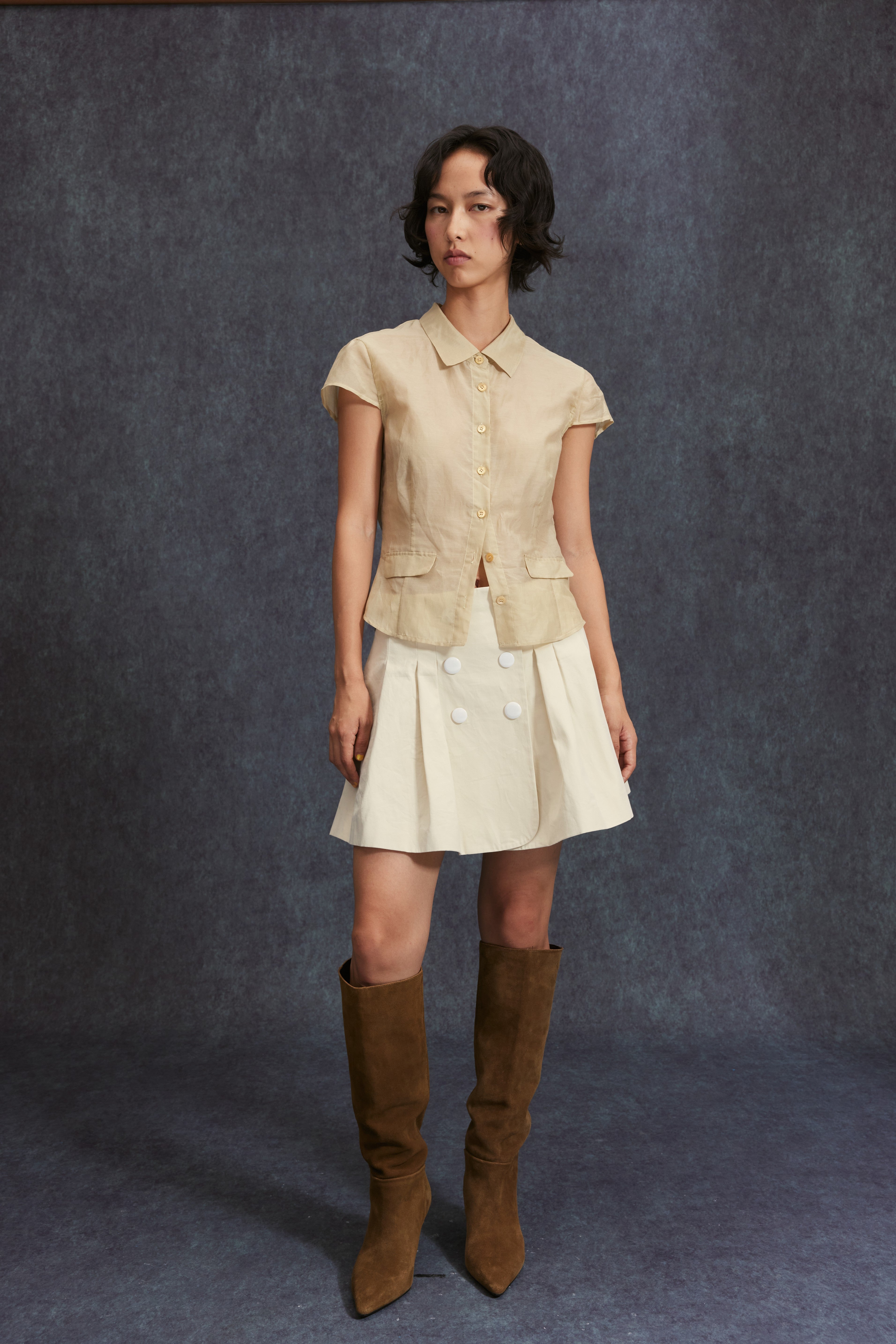 Short Sleeve Shirt-Beige