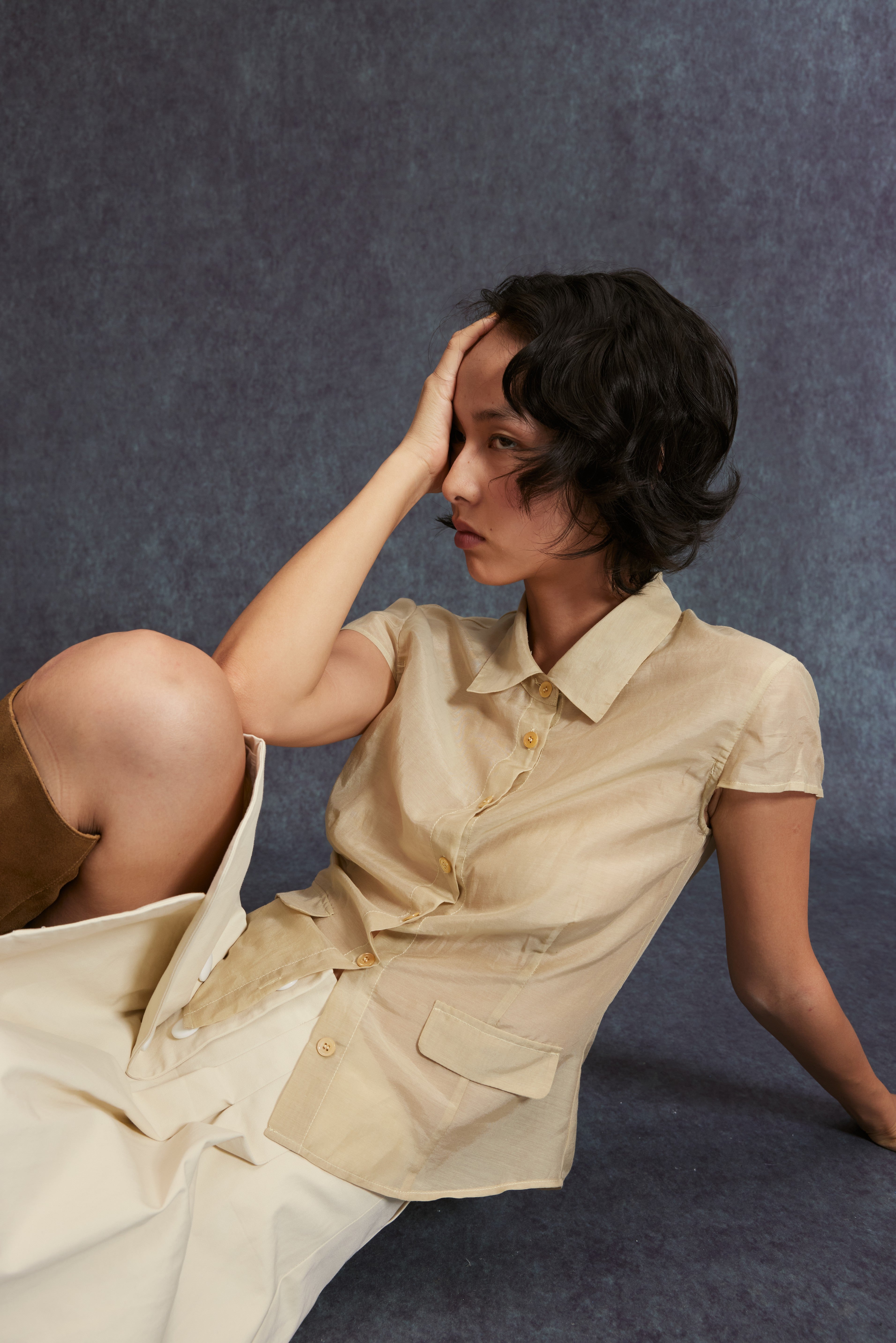 Short Sleeve Shirt-Beige