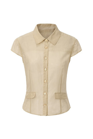Short Sleeve Shirt-Beige