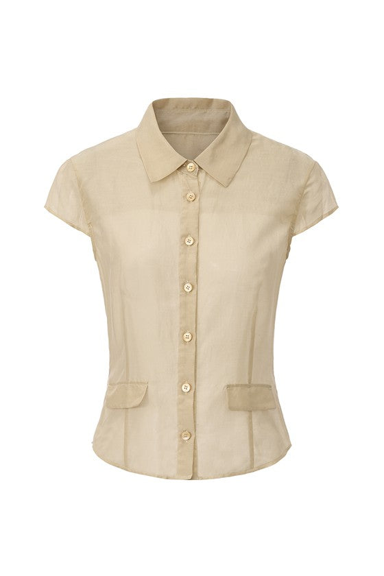 Short Sleeve Shirt-Beige