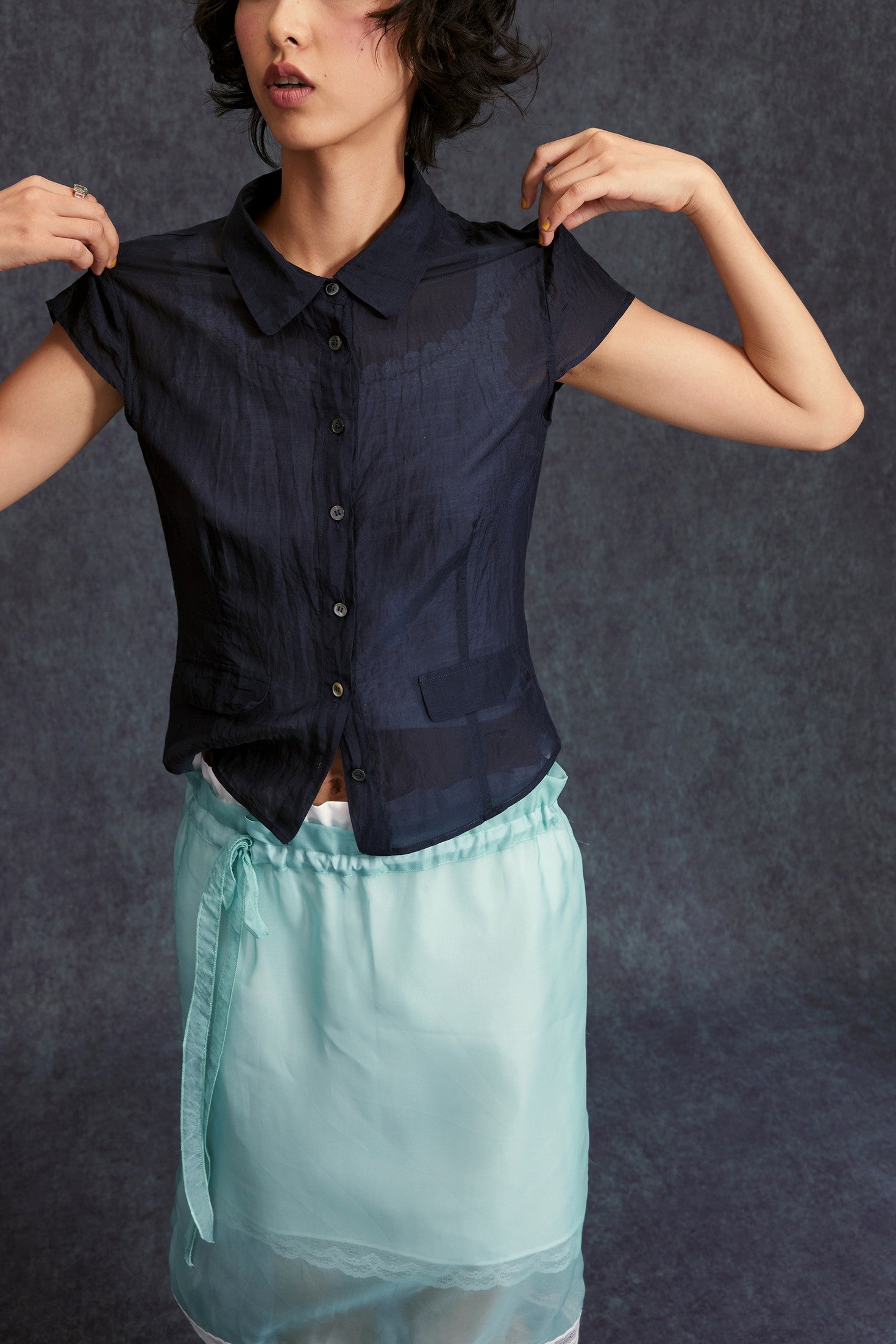 Short Sleeve Shirt-Navy