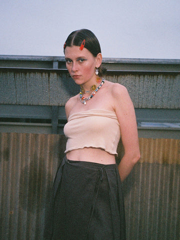 Stretchy Tube Top-Beige