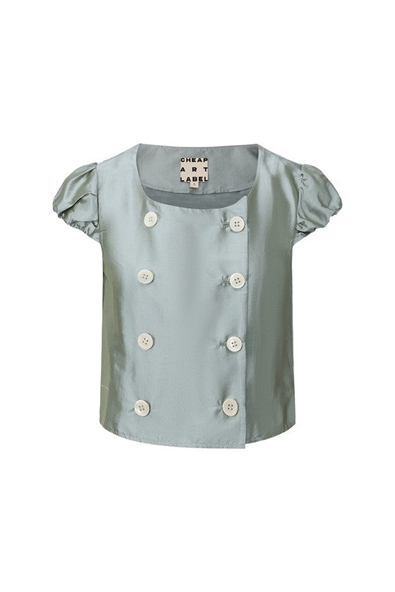 Double Breasted Shirt-Turquoise