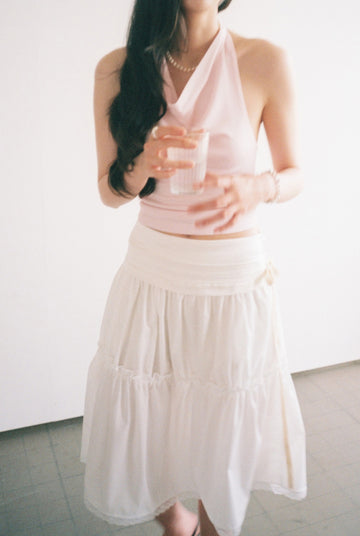 Cowl Neck Top-Pink