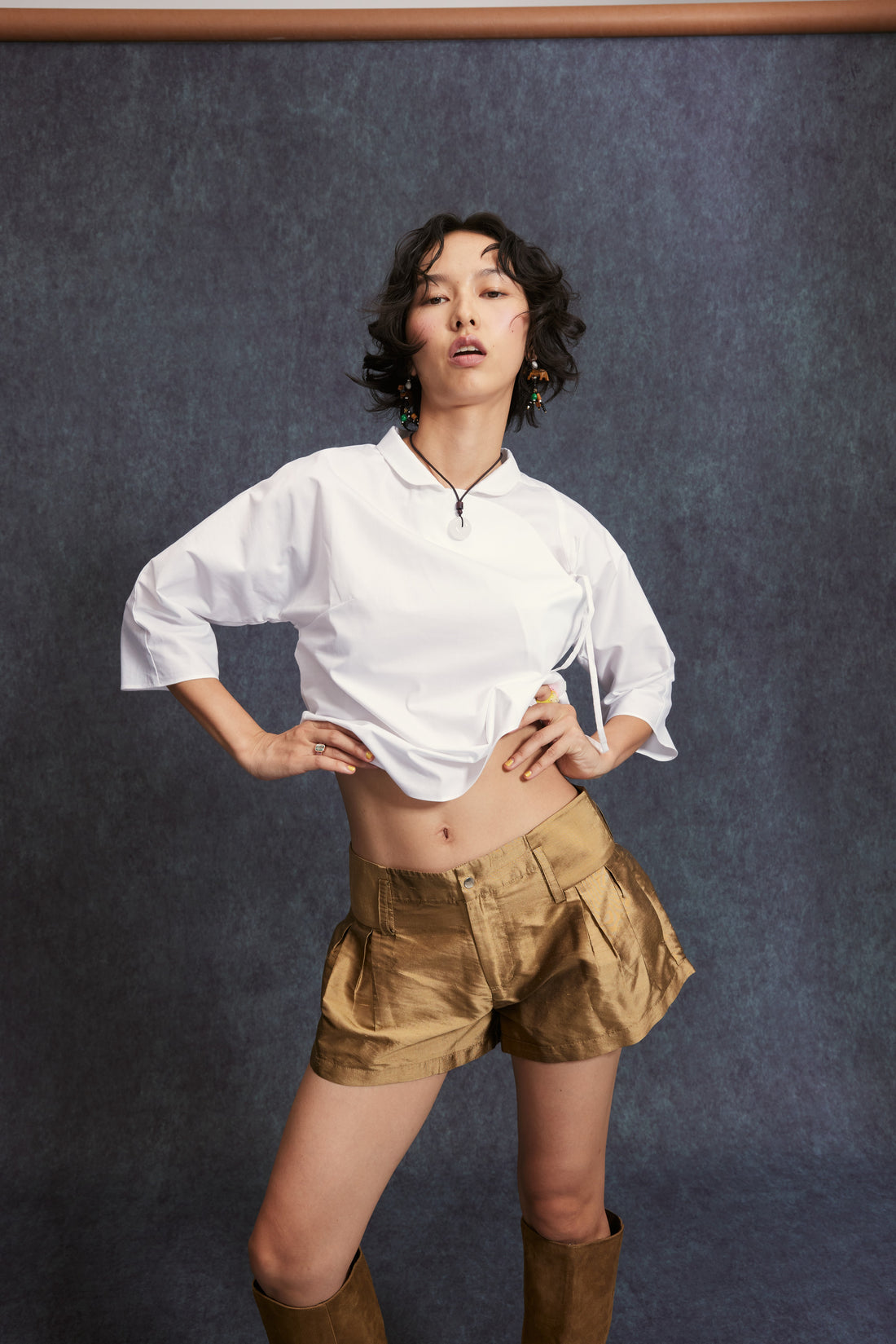 Mini Shorts-Gold
