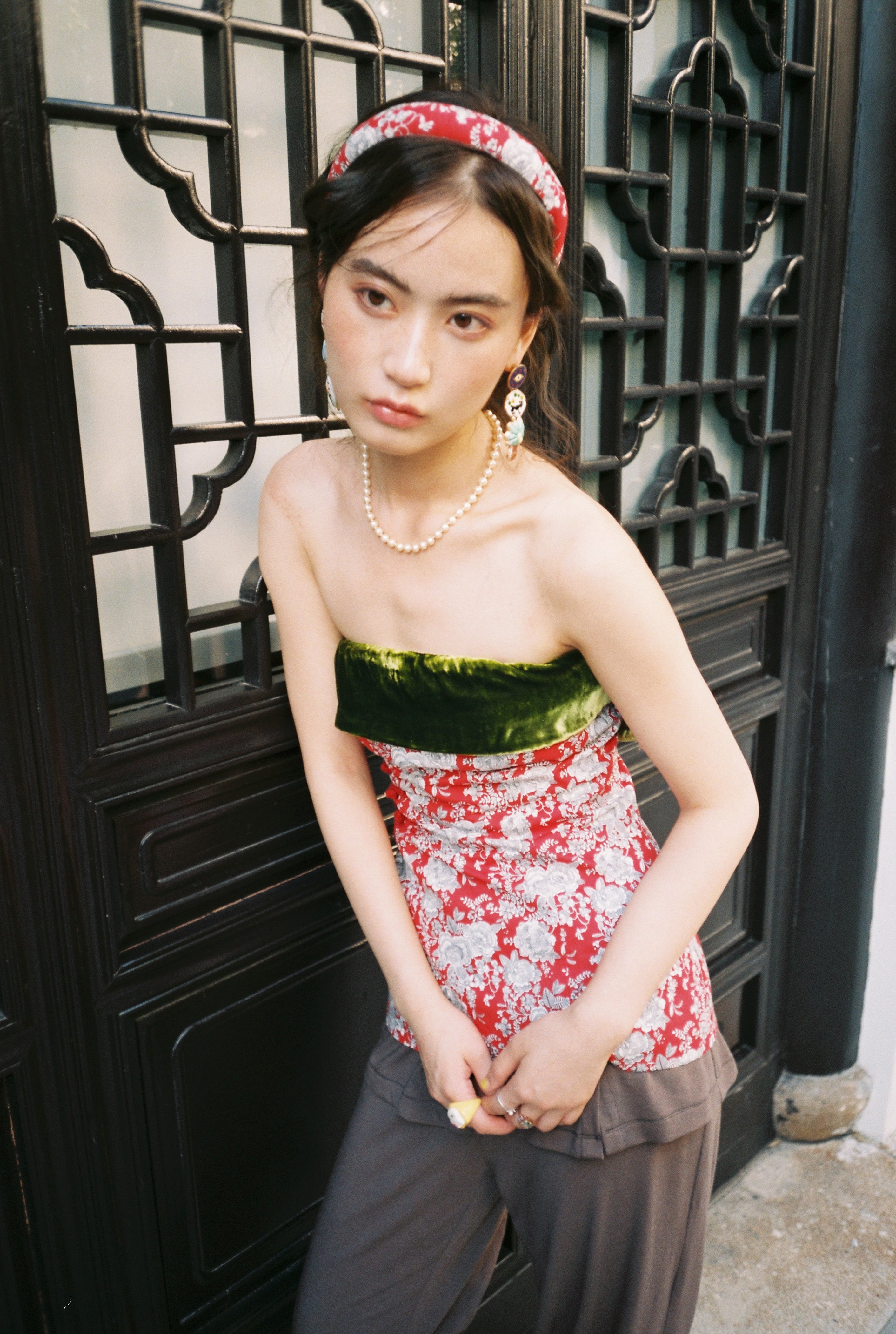 Chinese Corset-Red Print