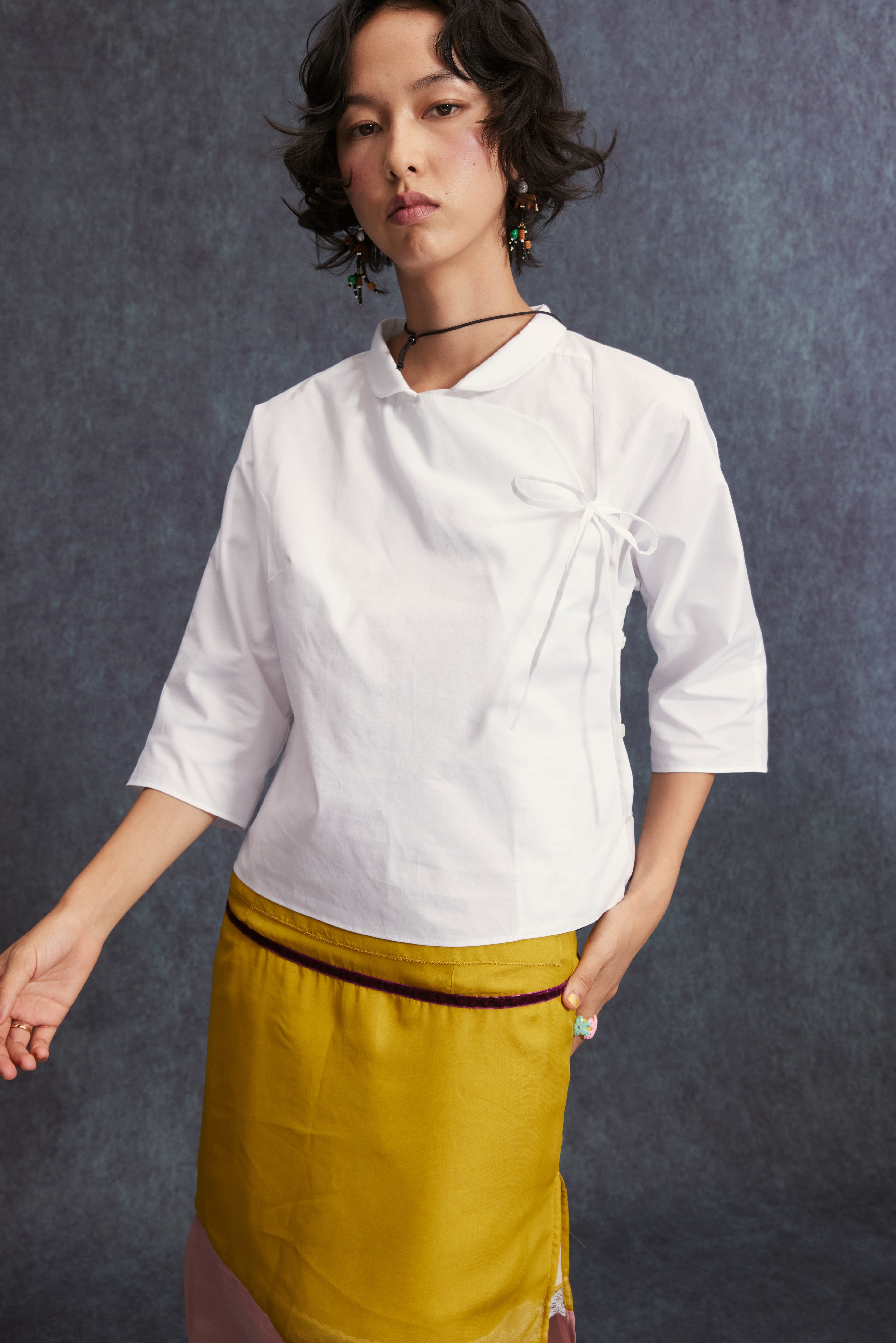 Cheongsam Shirt-Bleach