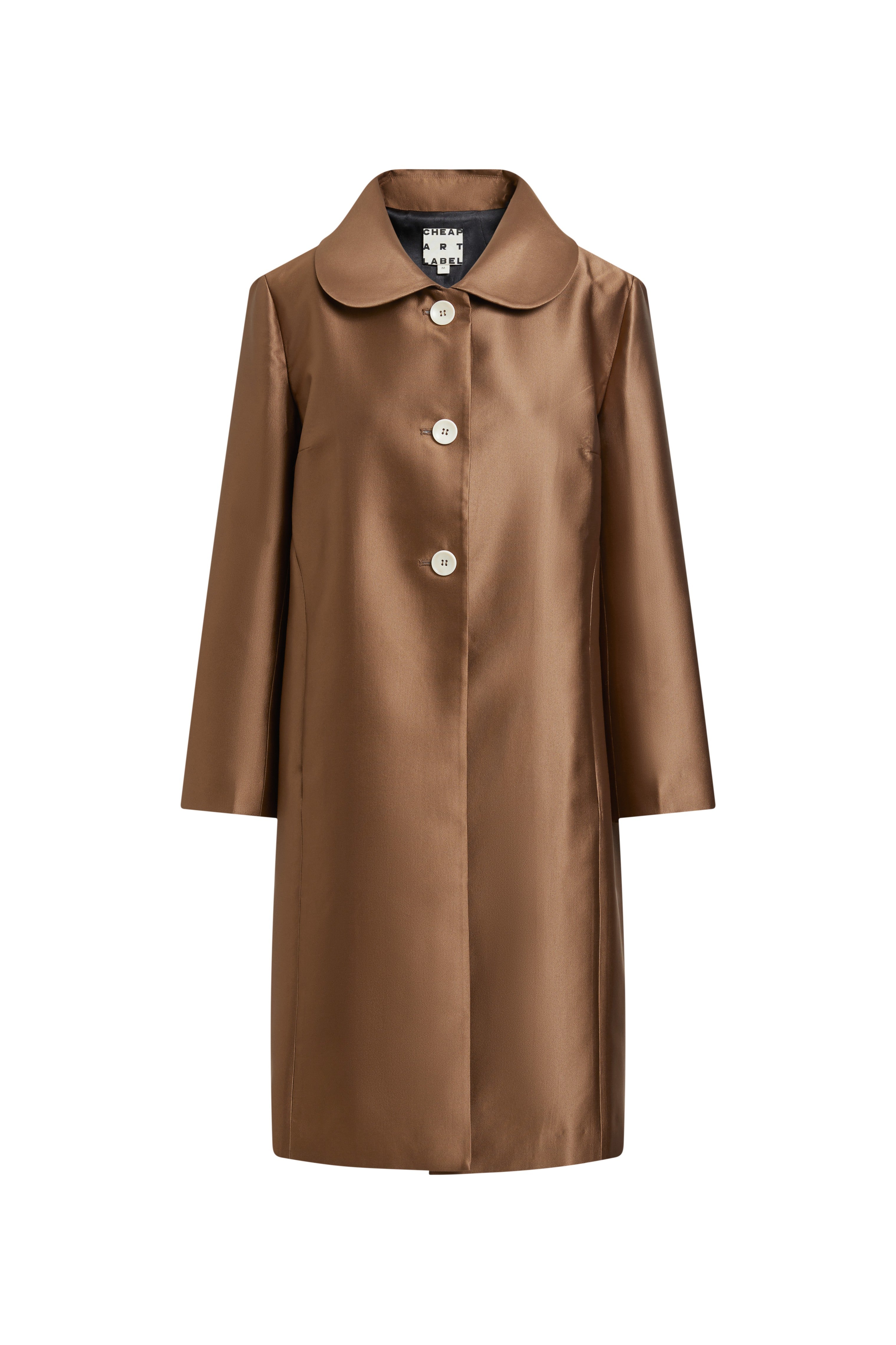 Peter Pan Collar Coat-Brown