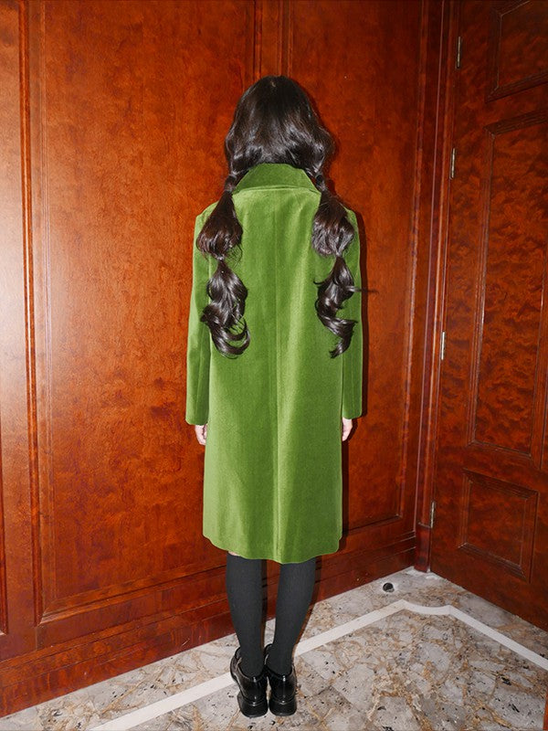 Peter Pan Collar Coat - Green