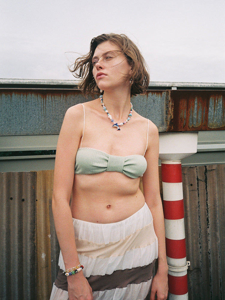 Bow-tie Bralette-Lake Green