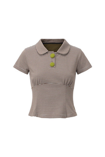 Polo Shirt-Blue-Green Stripe
